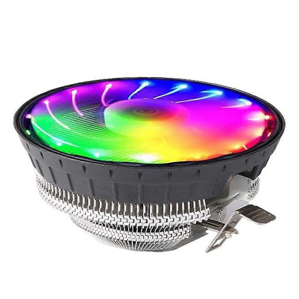 CPU Cooler Radiator Low Noise RGB Glow Cooling Fan for Desktop Computer Cooler  Black