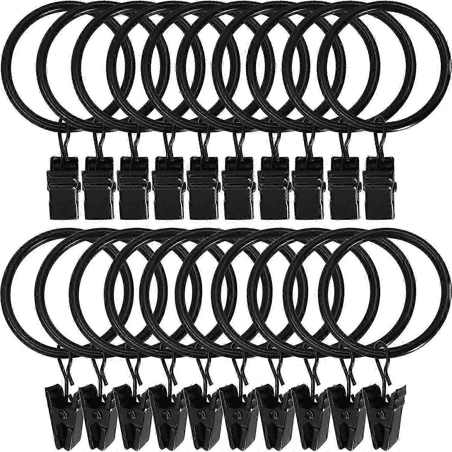 30 Pack RingsCurtain Clips (Black)