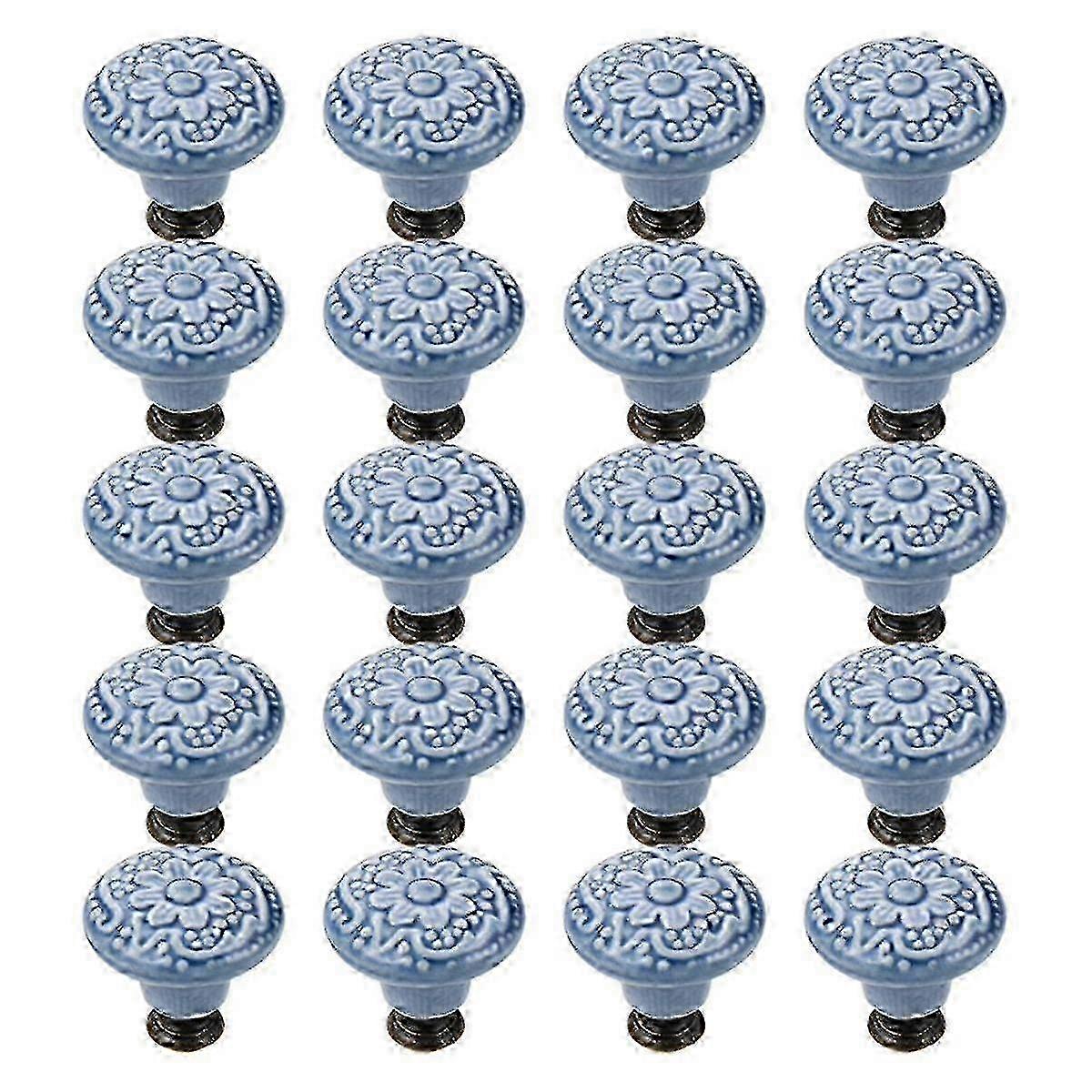 20 Pcs Vintage Ceramic Drawer Knobs for Cabinets Wardrobes Cupboards