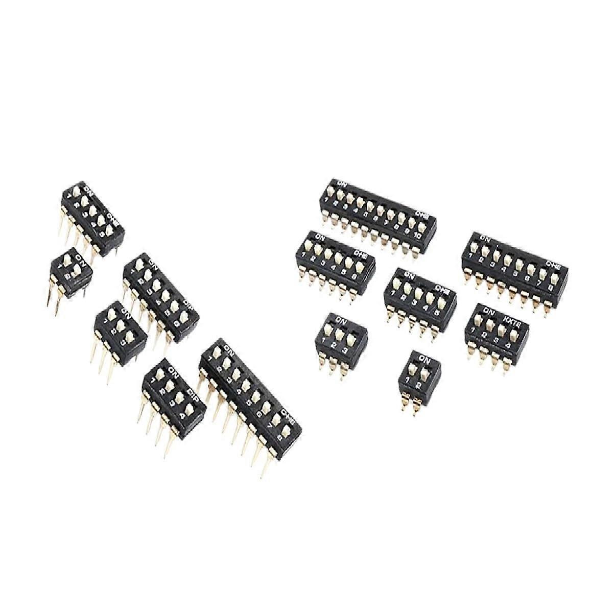 10PCS DIP SMD SMT Slide Type Switch 1P 2P 3P 4P 5P 6P 8P 10P 2.54mm Pitch Black Toggle Switch for Electronics Projects