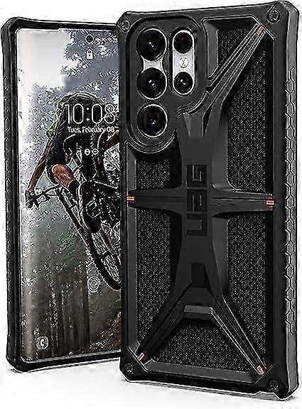 مصممة لسامسونج جالاكسي S22 الترا جراب حماية كيفلر أسود متين خفيف الوزن نحيف مقاوم للصدمات بريميوم مونارك ، [شاشة 6.8 بوصة]