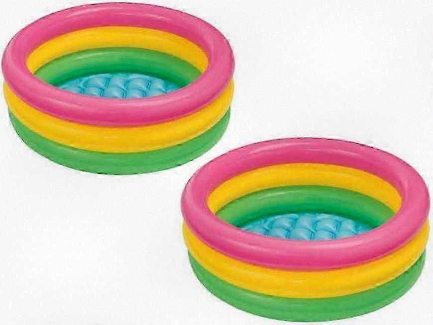 2,8 Fuß x 10 Zoll Sunset Glow Buntes aufblasbares Baby-Schwimmbad-Set (2er-Pack), geeignet für Ihr Kind