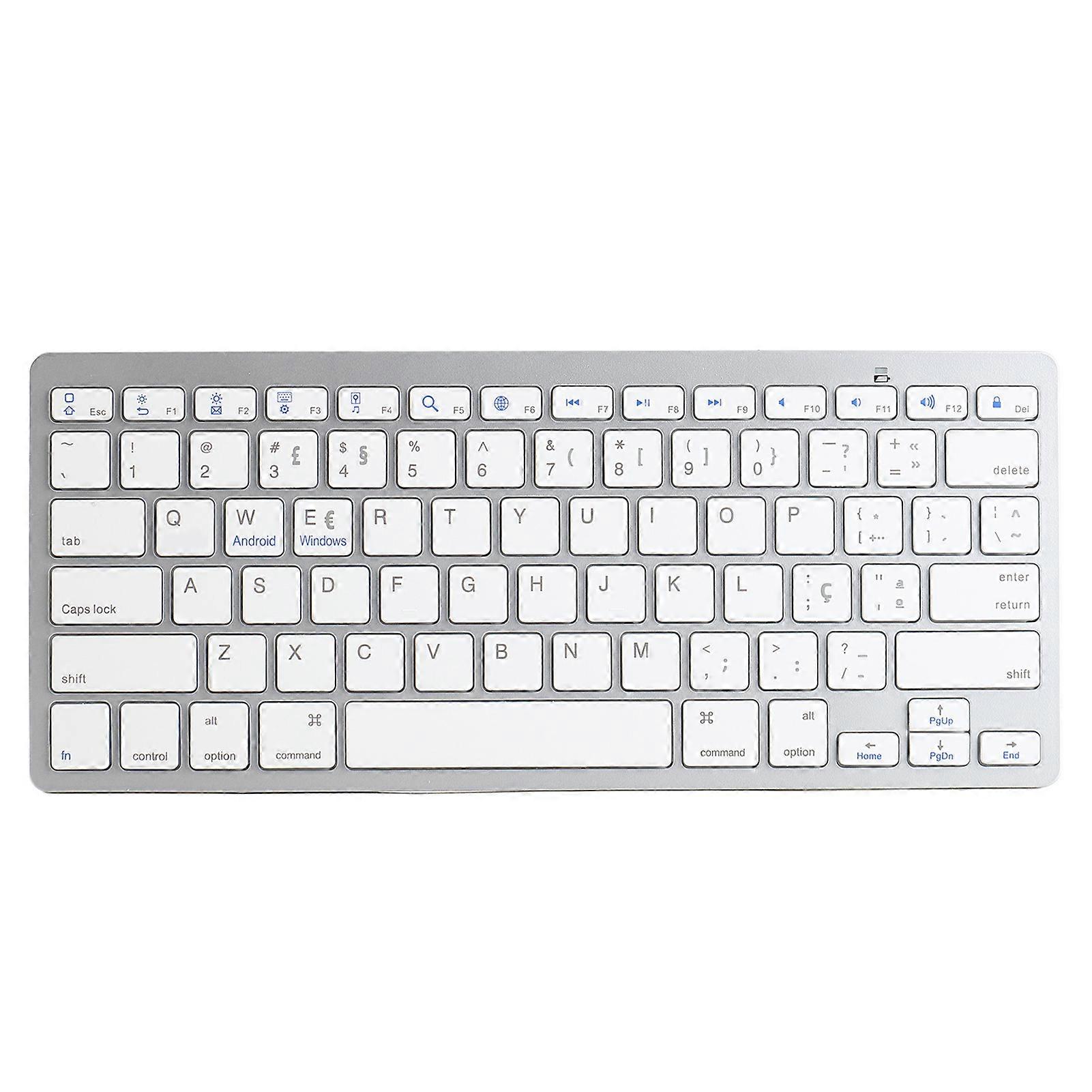 Wireless Bluetooth Keyboard Ultra Thin Ergonomic Design Responsive Keys for Tablets Laptops