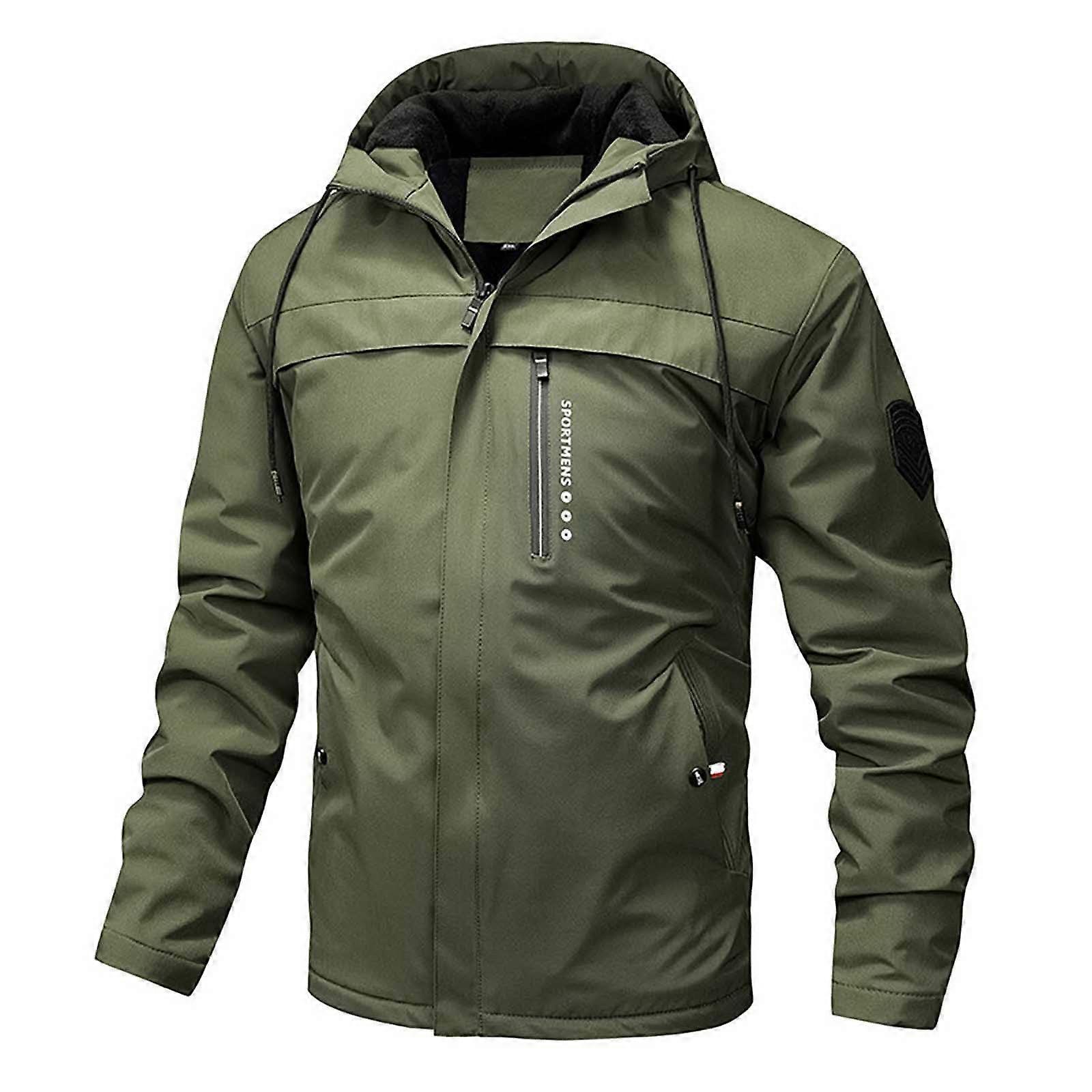 Winter Coat A3 Green Size S Men's Wool Thick Fleece Lining Parka 3-In-1 Softshell Jacket