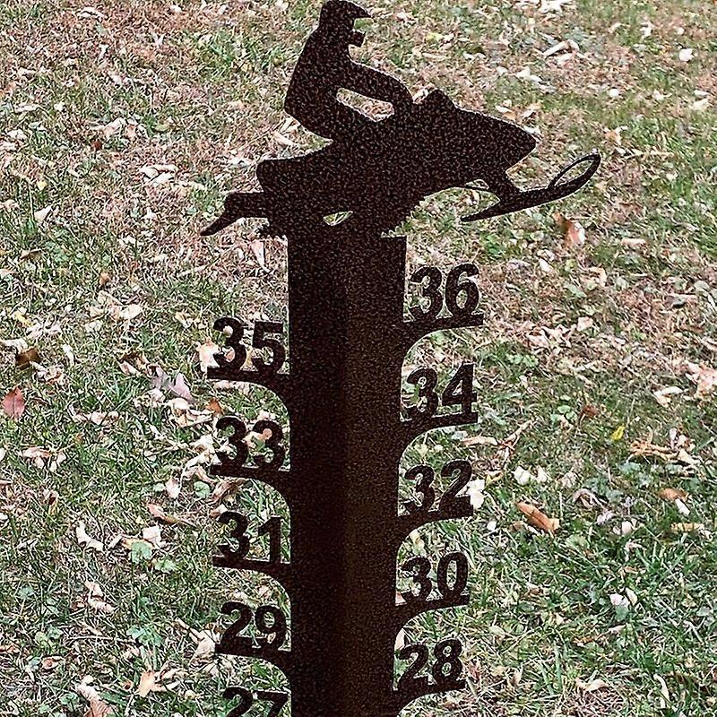 24" Snowflake Snow Gauge Retro Metal Snow Measurement Creative Outdoor Decor for Garden Courtyard Lawn
