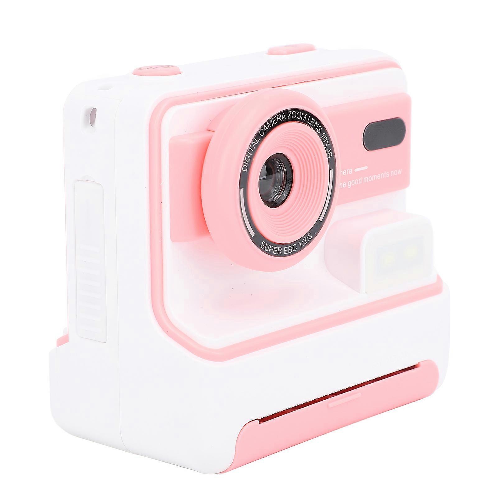 Kids Instant Print Camera 48MP with Print Papers 2.4in Screen 1000mAh Battery Multi Zoom Selfie Digital Camera Pink 