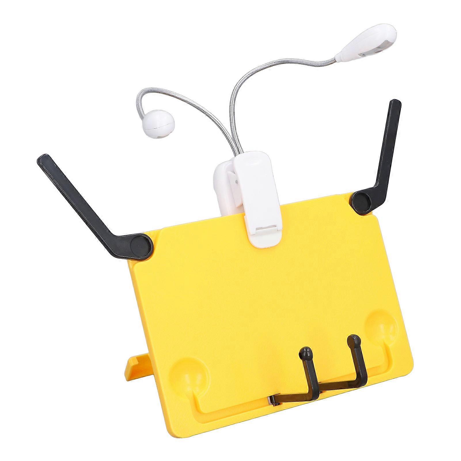 Music Stand Light Set Foldable Desktop Sheet Music Stand Book Tablet Holder and Clip On Reading Light 