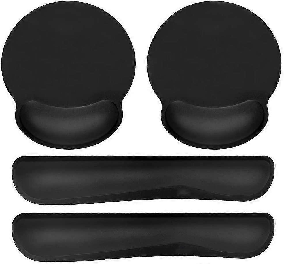 Memory Foam Keyboard Wrist Rest Set with Mouse Pad & Support