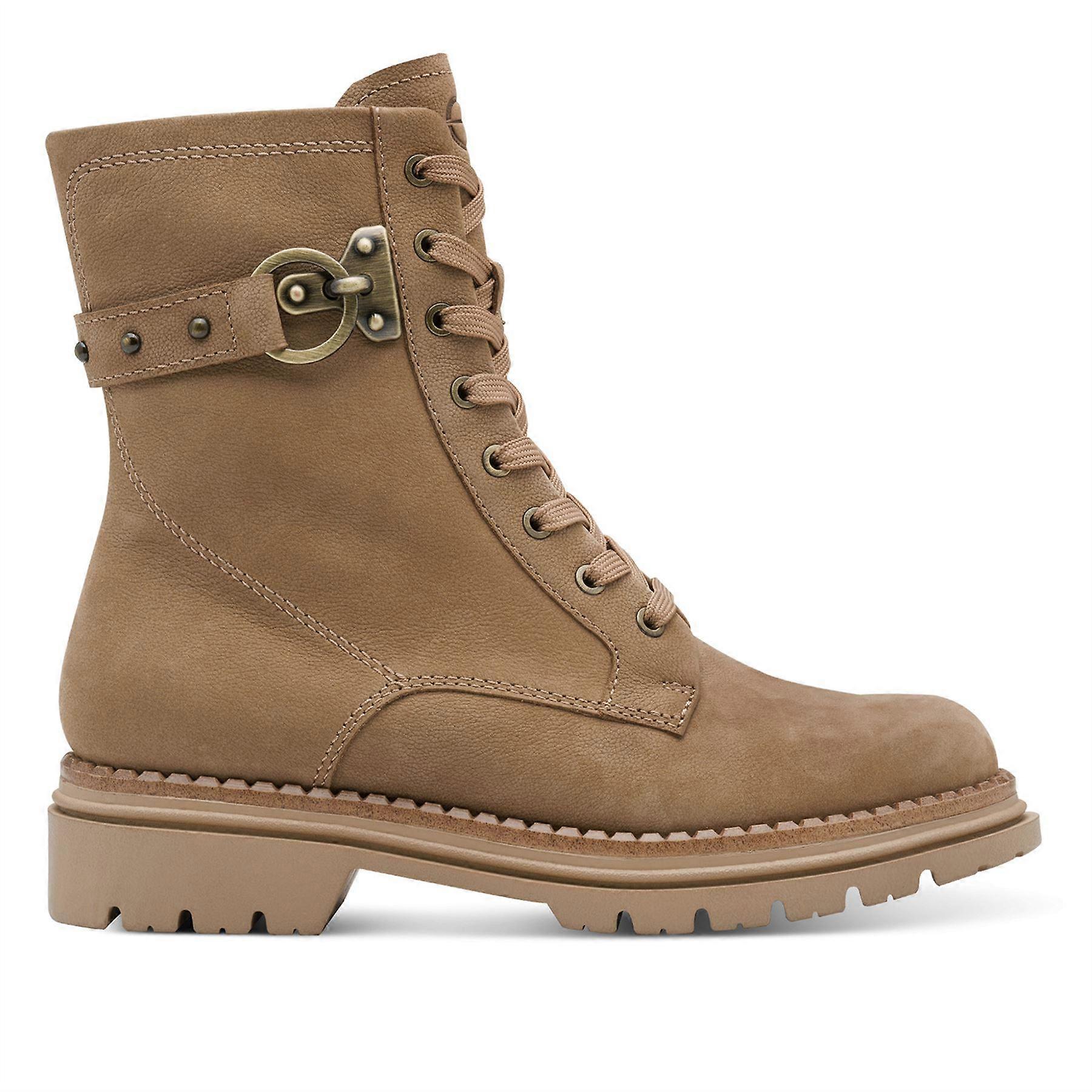 Tamaris Womens Fashion Leather Lace-Up Zip Chunky Platform Combat Ankle Boots