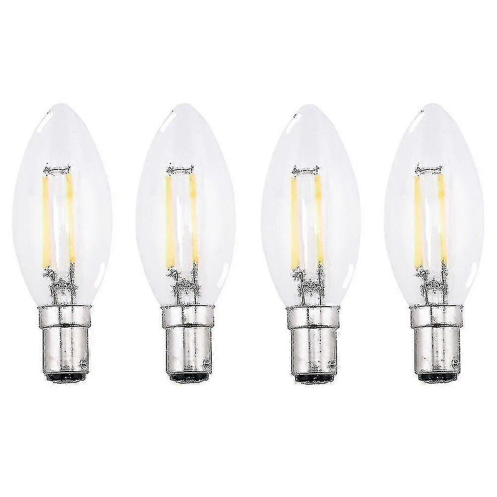4 قطع من مصابيح الشمعدان LED ذات الفتيل SBC B15 بقوة 4 وات، لون أبيض دافئ 2700 كلفن، مصباح LED صغير ذو فتيل عتيق - زونغ