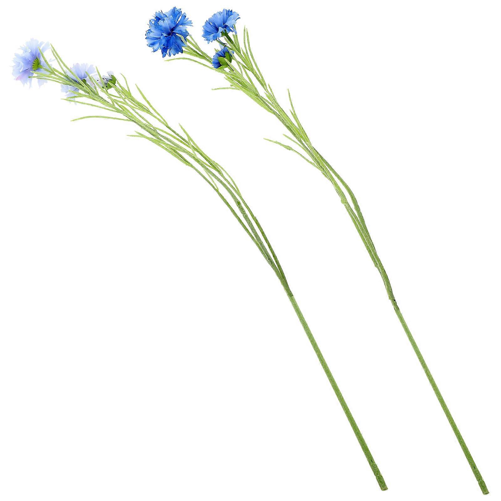Blue Cornflower 2Pcs Artificial Bunches for Realistic Flower Decor
