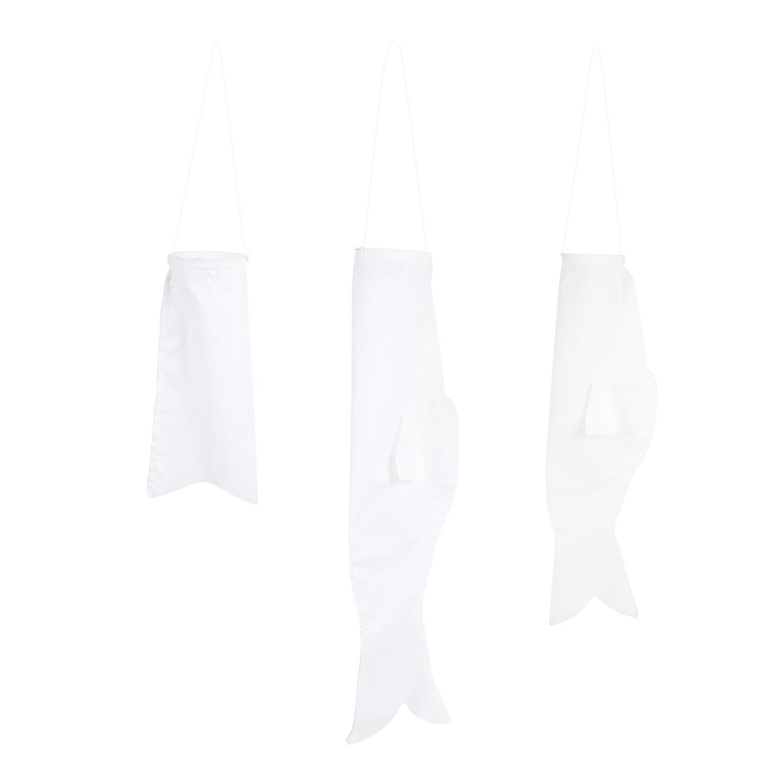 3pcs DIY Japanese Carp Windsock Flags – Blank Graffiti Design for Outdoor Decoration, Ideal for Festivals, Gardens, and Schools