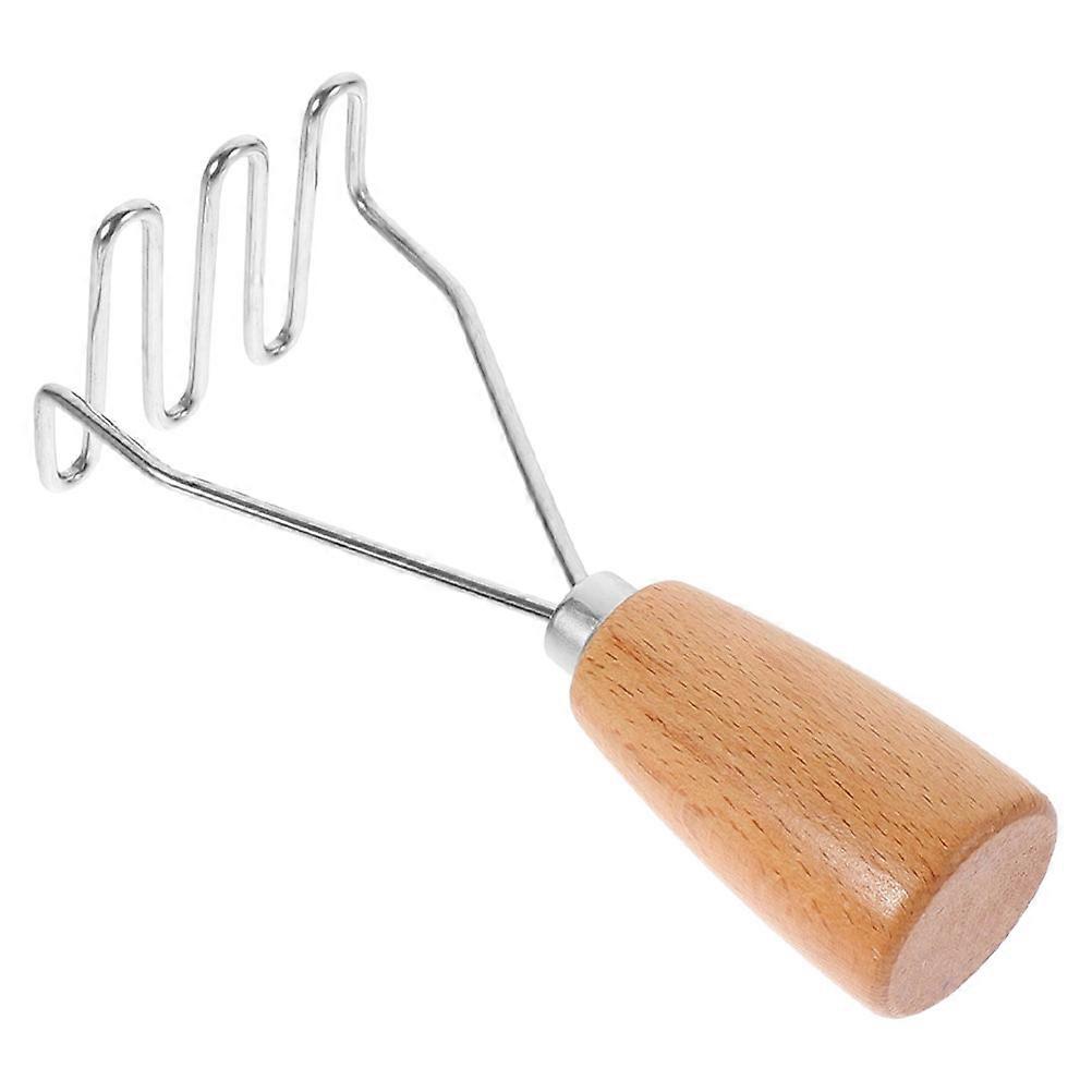 Stainless Steel Manual Potato Masher with Wooden Handle – Easy Mashing for Potatoes and Vegetables, Versatile and Easy to Clean Kitchen Tool