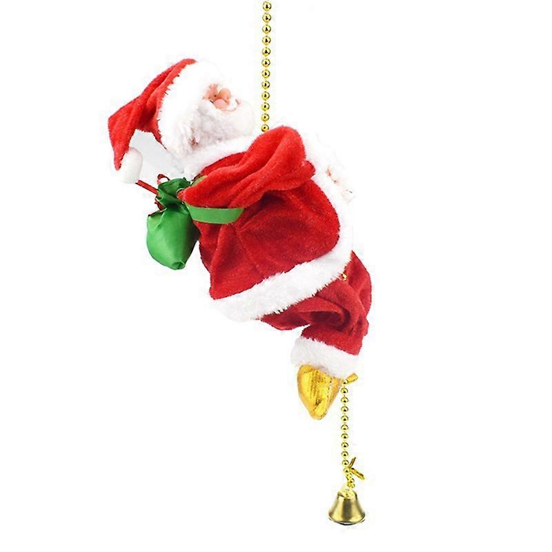 Santa Claus Climbing on Rope Decoration for Windows Hanging Ornament