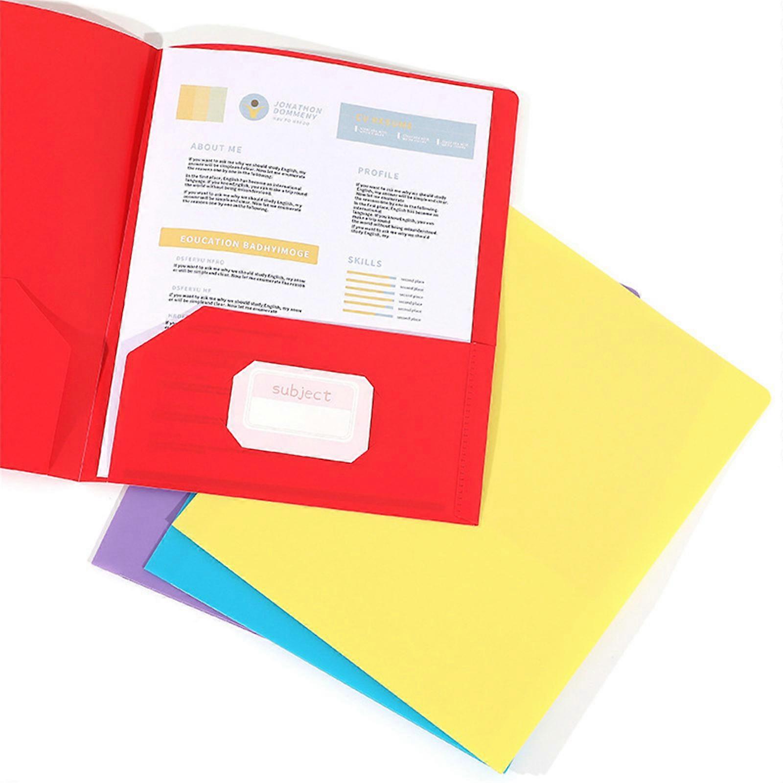 Folders with Two Pockets 1/6Pcs 2 Pocket Folder Letter Size File Folders with Pocket 11.42x9.33Inch for School Office  Yellow