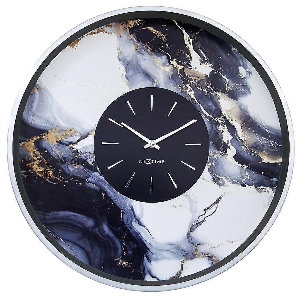 NeXtime - 3539ZI - Wall Clock - 48cm - silver - Marble Duo