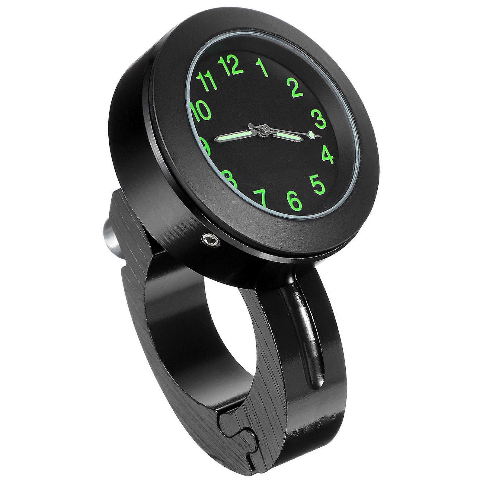 Motorcycle Handlebar Mini Digital Clock for Vehicle Use Black 4.30X4.30X1.70CM Lightweight Mountable on Handlebars 1Pcs