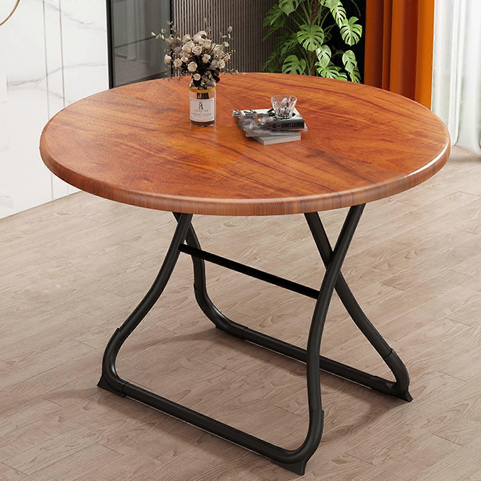 Round Folding Table Patio Backyard Events Space Saving Dining Table with Thick Table Top and Sturdy Metal Frame Ideal for Outdoor Dining