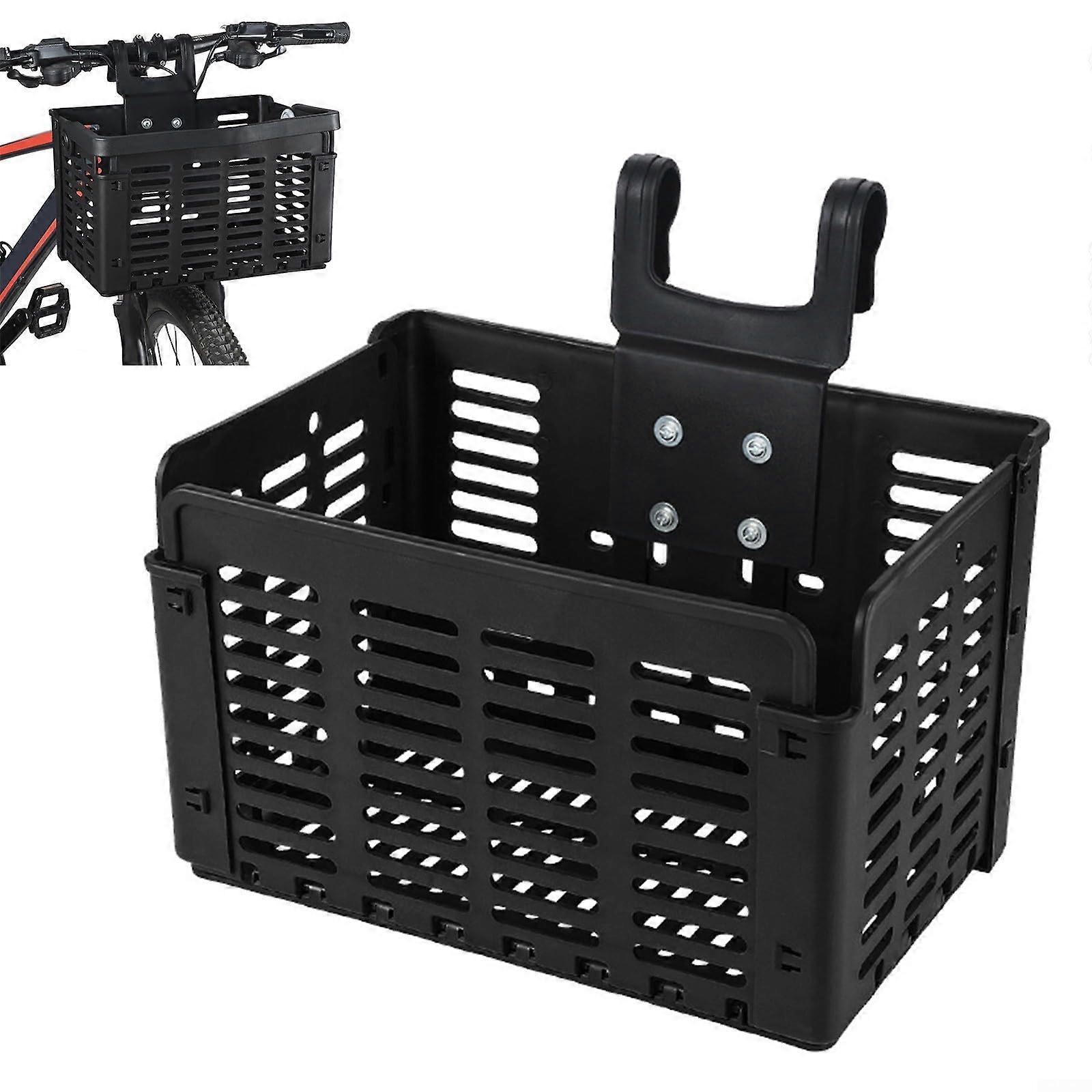 Foldable Basket Handlebar Front Basket Removable Bike Rack