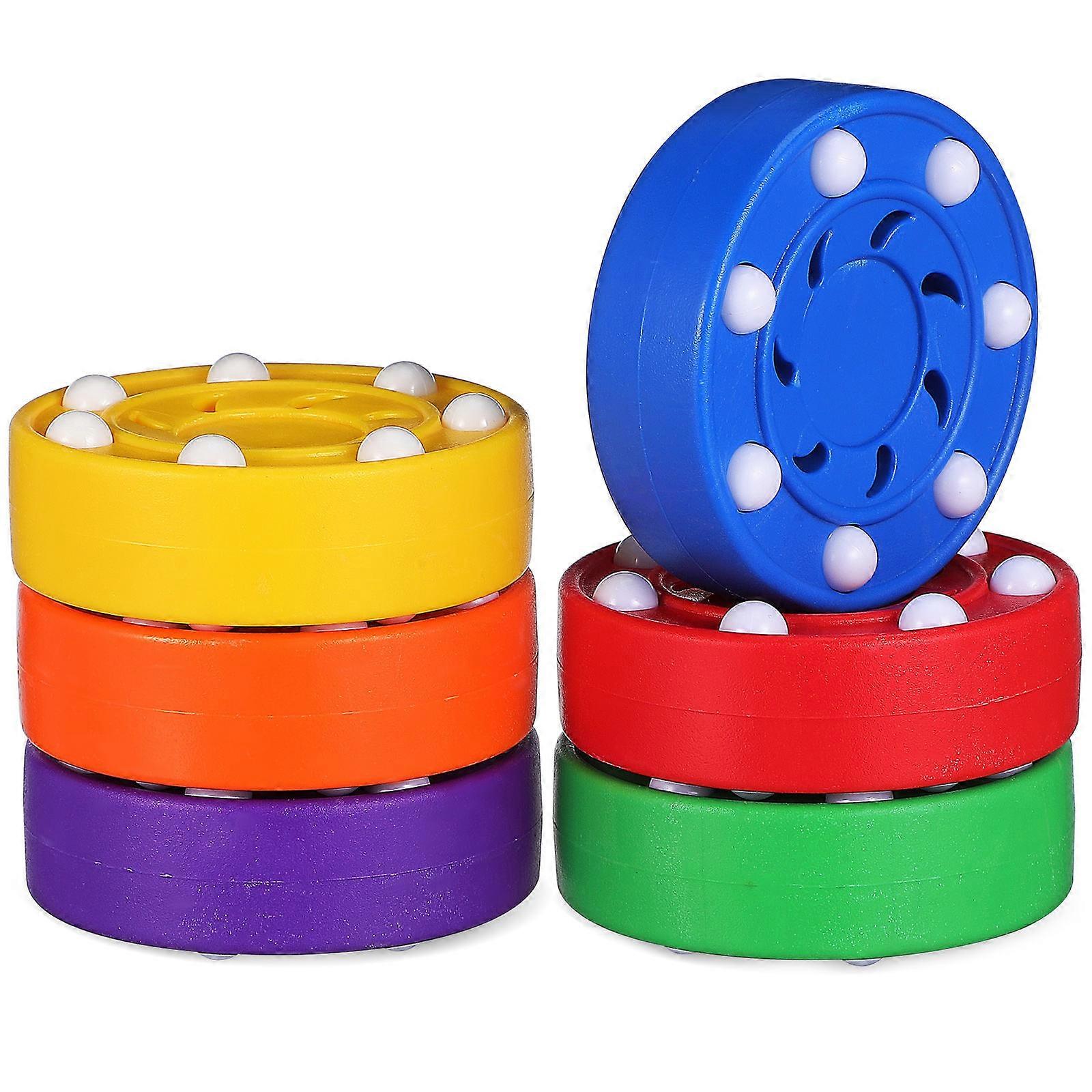 Ice Hockey Pucks   6 Pack Roller Hockey Training Balls for Skill Development, Durable ABS Material for Indoor and Outdoor Use