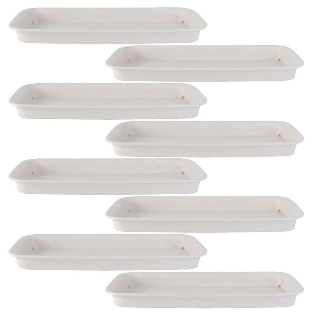 8pcs Rectangular Plant Saucers Durable Water Catcher Trays for Flower Pots Prevent Soil Stains Easy Movement Clean Surface Plant Care