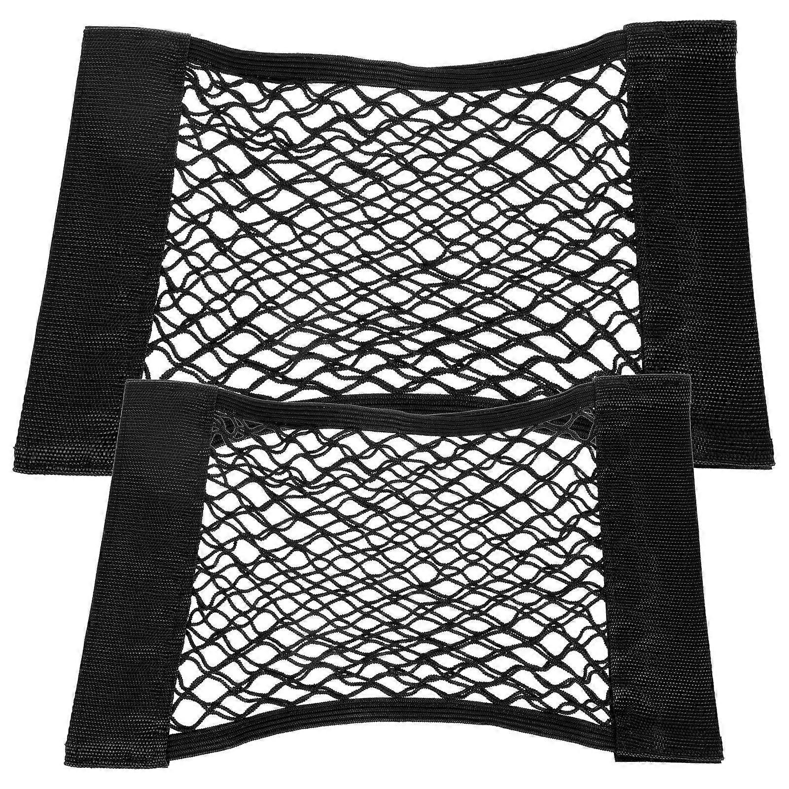 Car Organizer Net with Elastic Storage Pockets for Front Seats – Easy Installation, Large Capacity, Keeps Interior Tidy and Organized