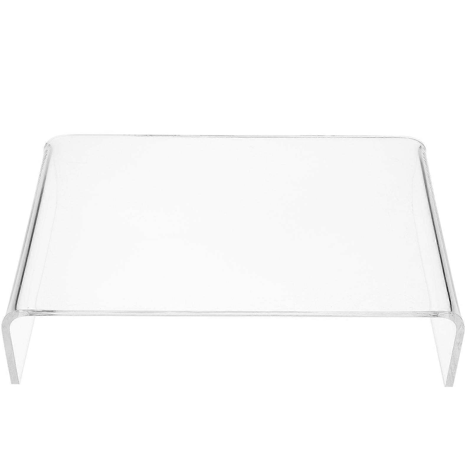Acrylic Monitor Stand Riser Transparent Small Desktop Organizer Ergonomic Computer Display Stand for Home Office Comfortable Viewing Height