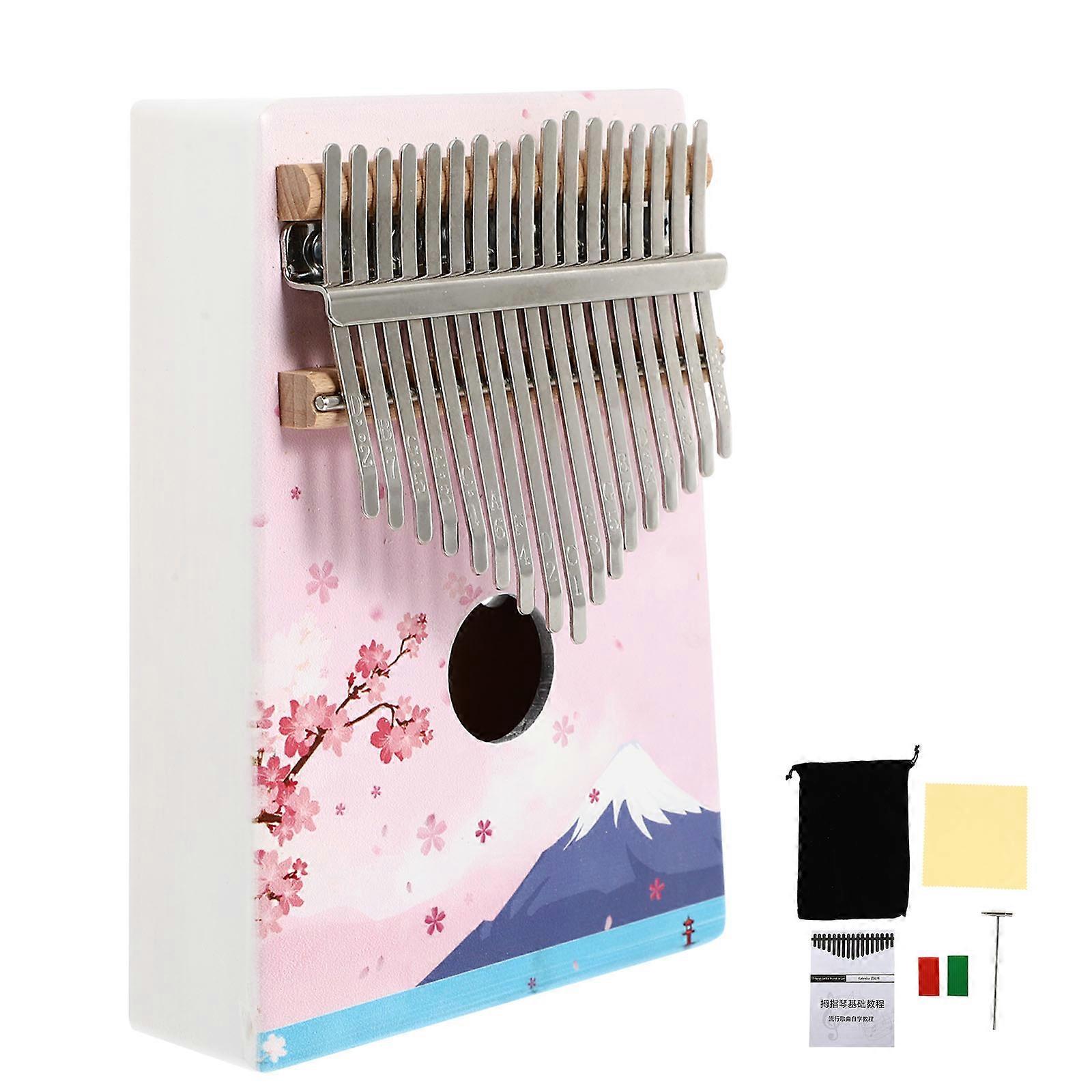 Portable Tunable Kalimba Thumb Piano For Music Practice Pink 1Set
