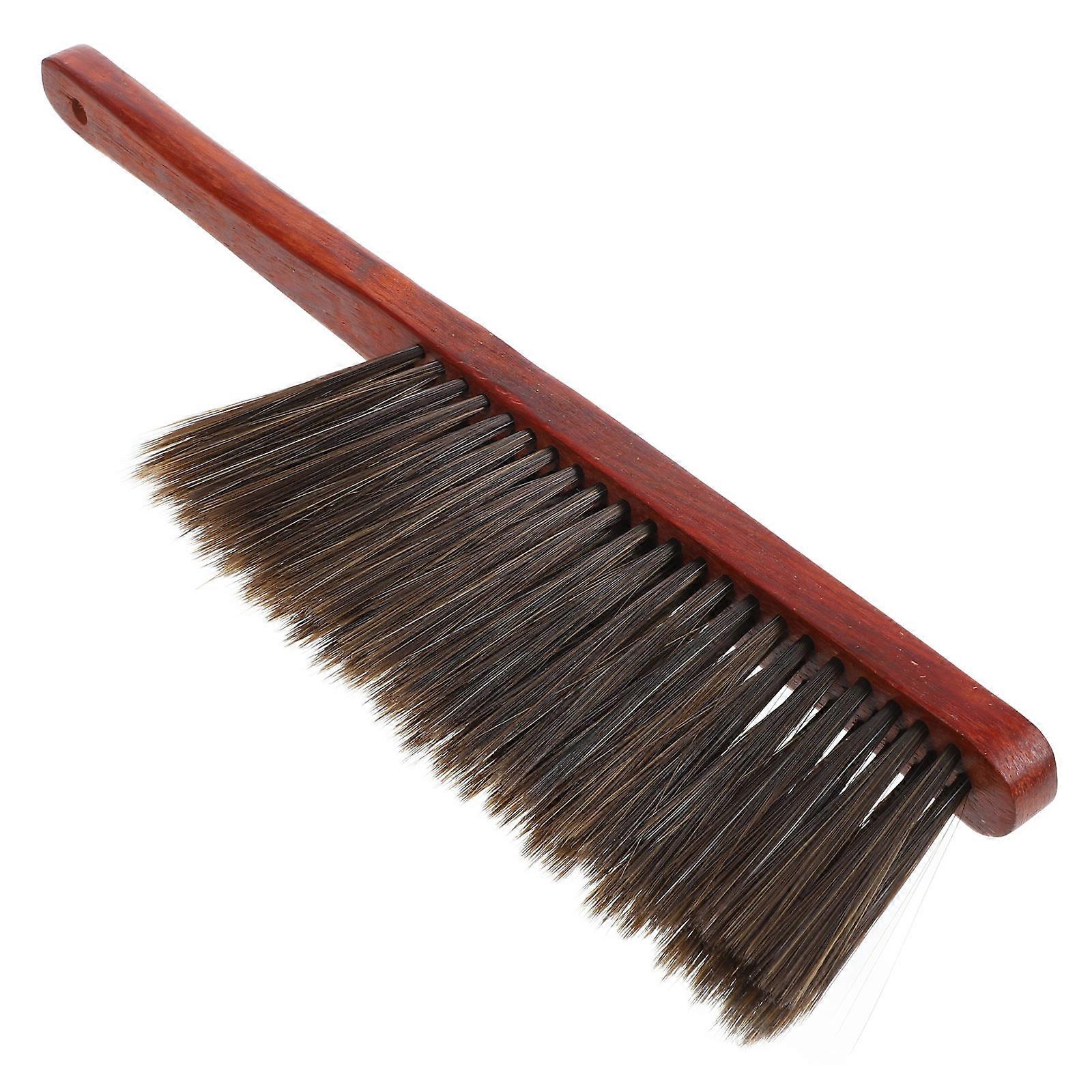 Soft Hand Brush Cleaning Bed Sweeping Brush Home Use Brown Long Handle 1Pack