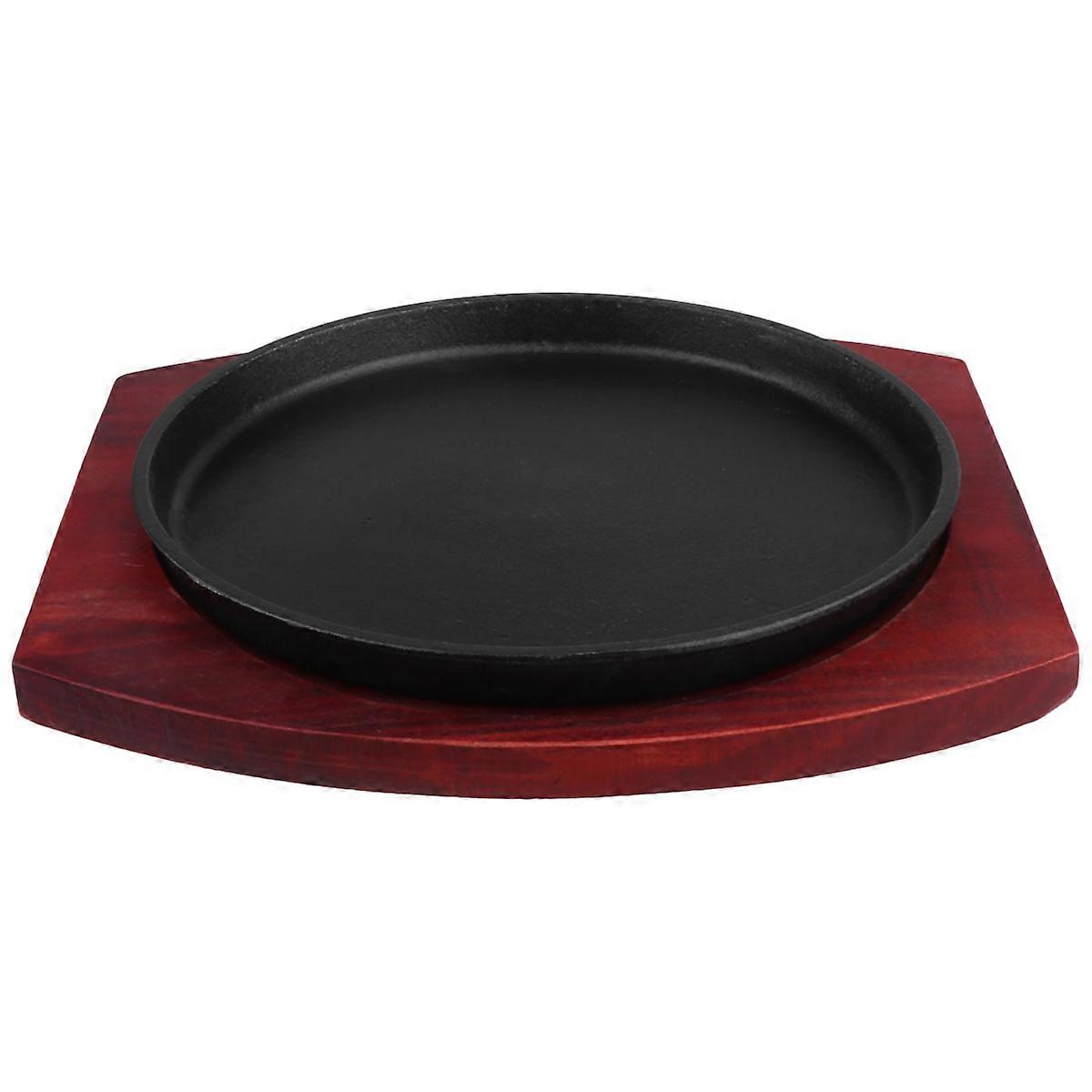 Roast Pan Nonstick Frying Roasting Round Baking Tray For Home Use 24CM Wood 1Pcs