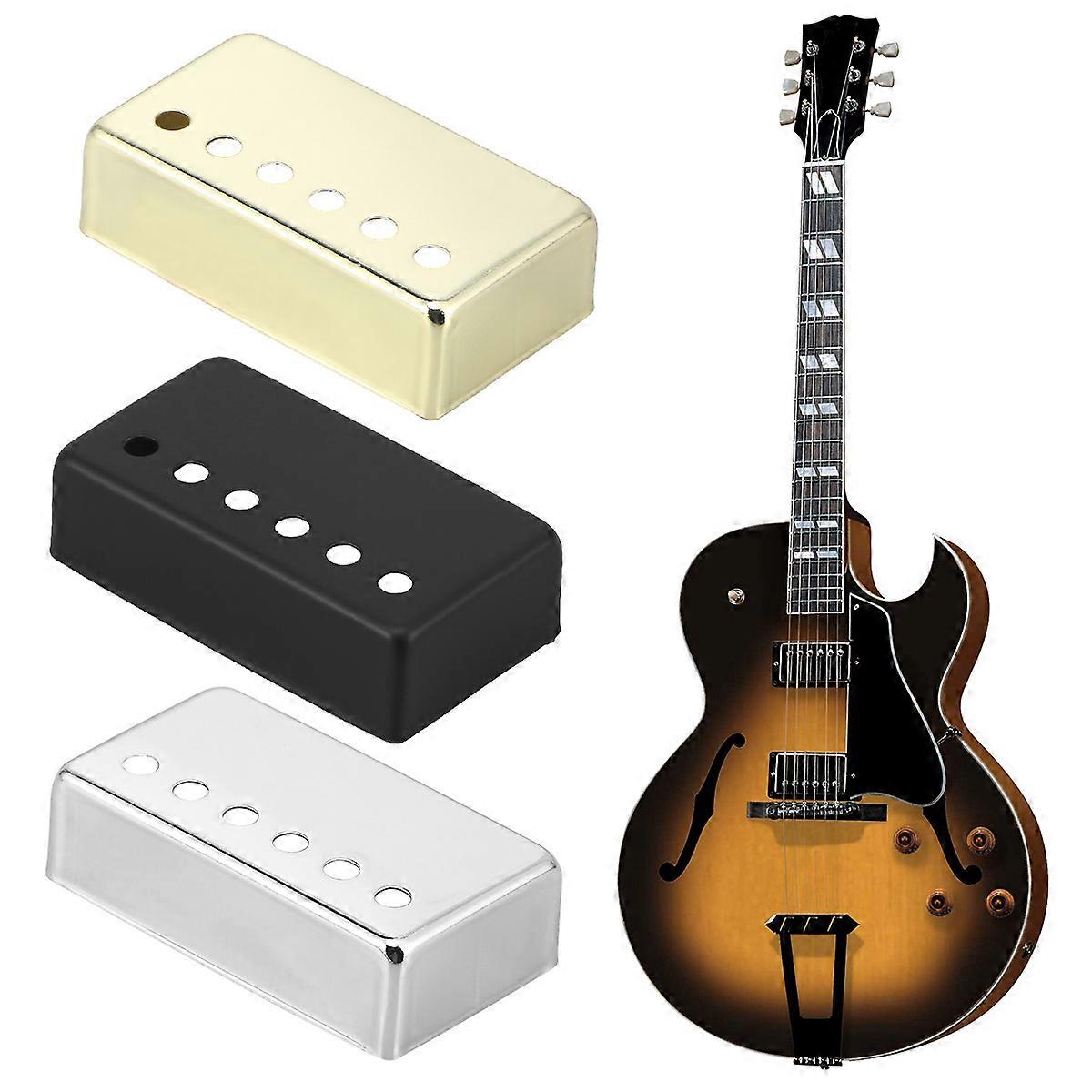 2pcs Metal Double Coil Pickup Covers for Electric Guitars – Plated Replacement for Humbucker Pickups