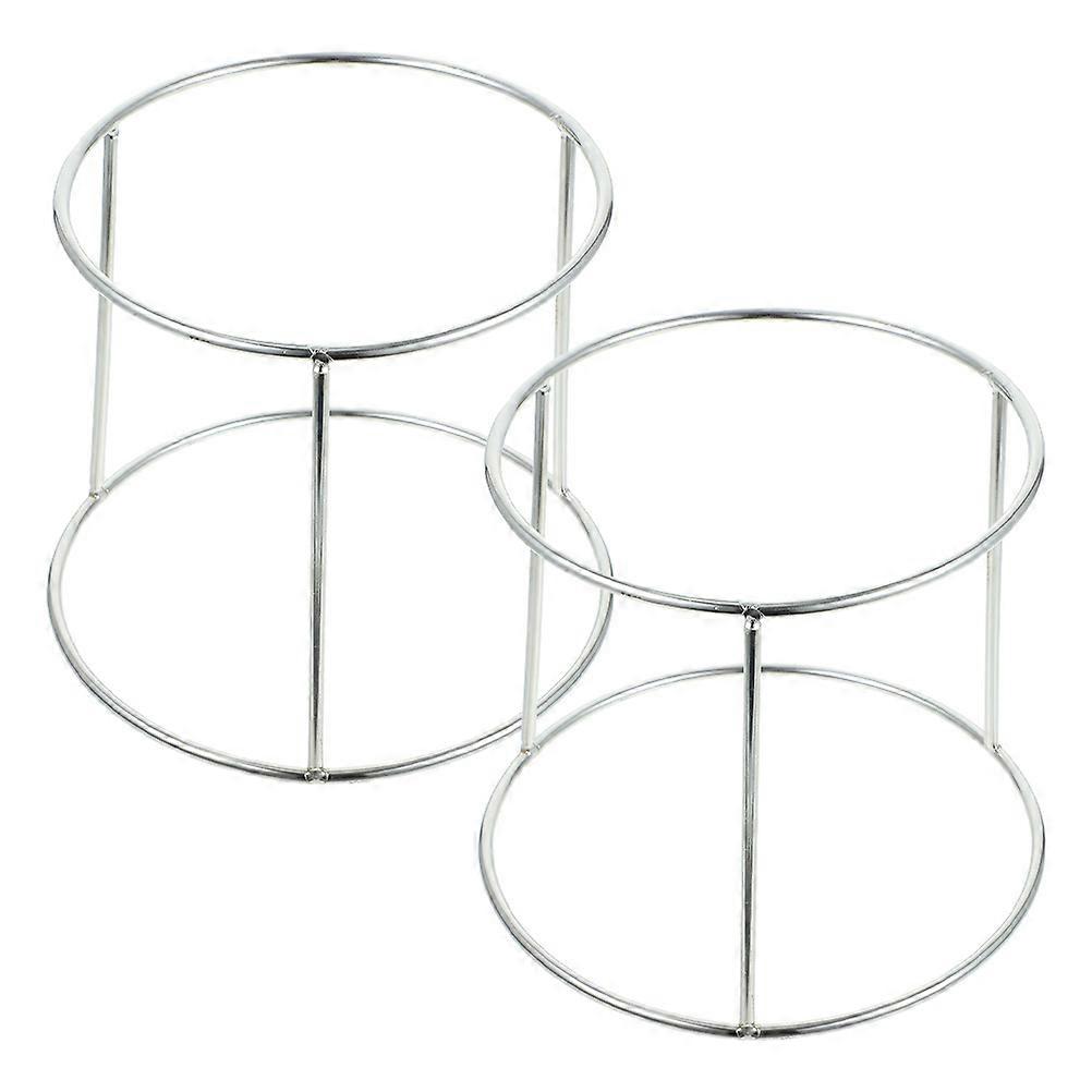 Seafood Tray Stand Kitchen Rack Double-Layer Silver 18.00X16.00X15.00Cm Hold Grill Pan 2Pcs