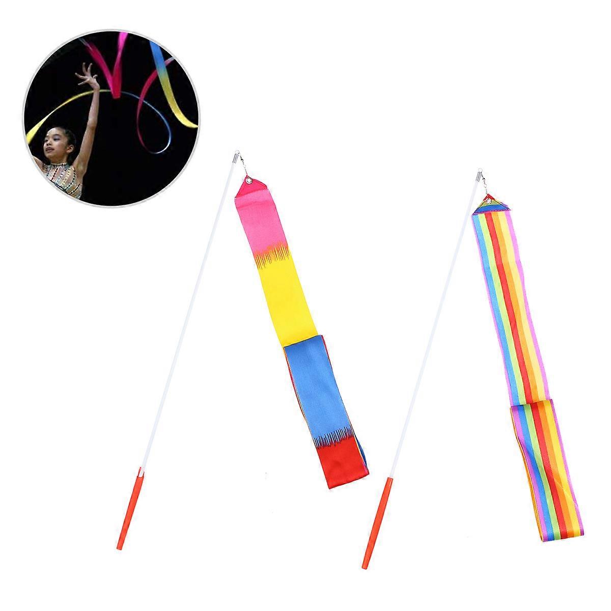Rhythm Gymastics Ribbon Rhythmic Gymnastics Ribbon Professional Design Gymnastic Training Long Ribbon 4Pcs