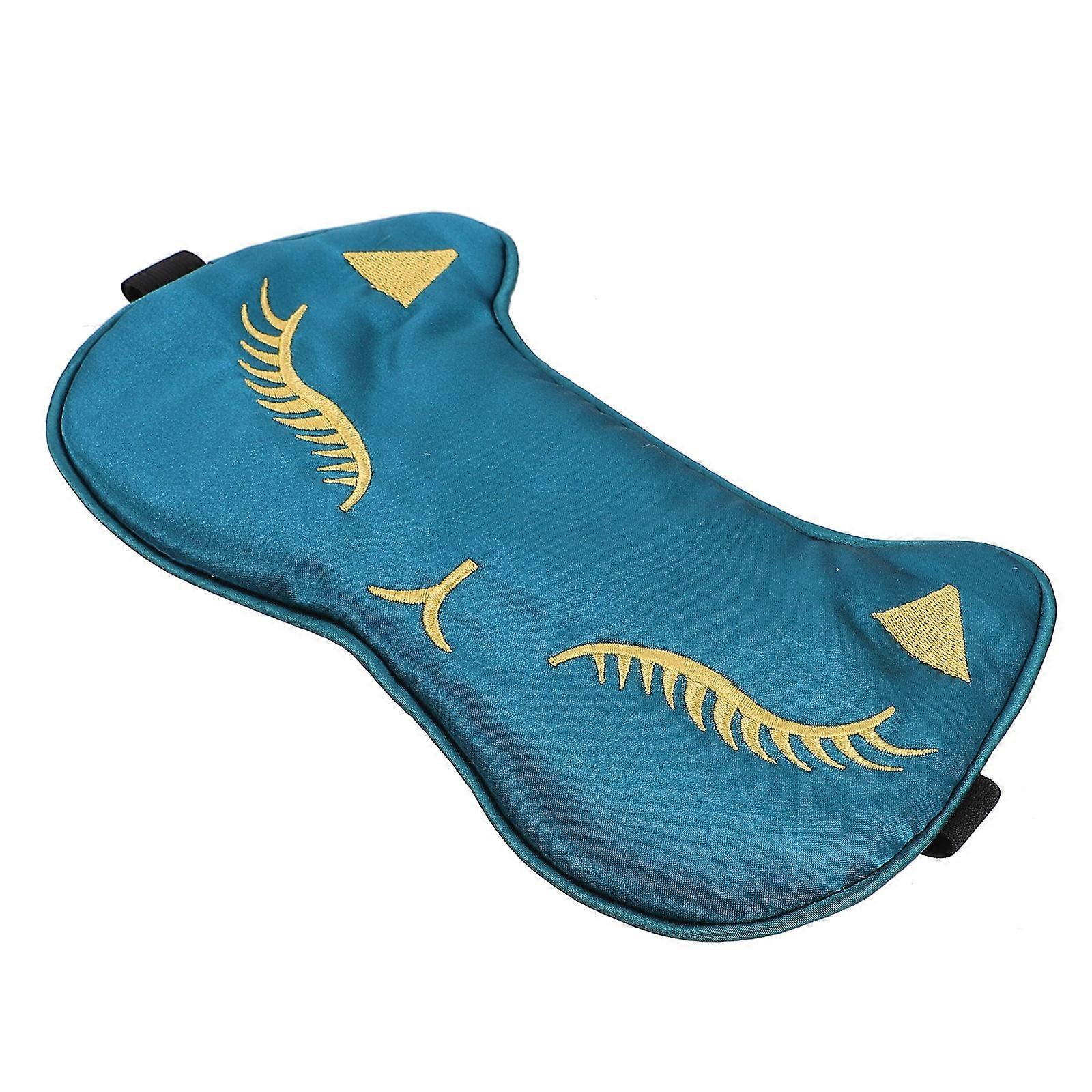 Silk Sleeping Eye Mask with Adjustable Strap, Cartoon Cat Design, Light Blocking Blindfold for Travel and Home, Soft Material for Eye Comfort