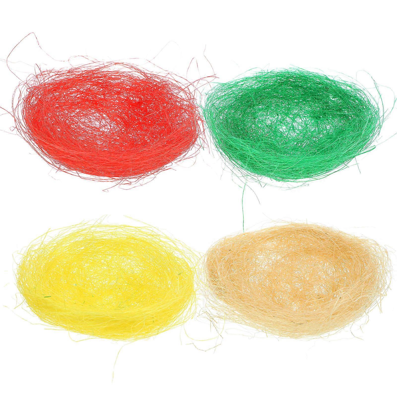 Artificial Bird Nest Fake Bird Houses Garden Ornament Assorted Color 10X10X3CM Table Decoration 4Pcs