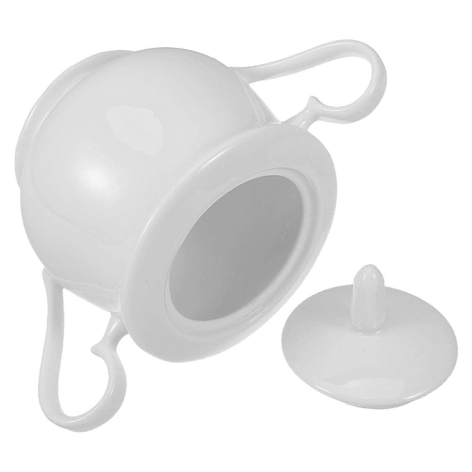 Ceramic Sugar Bowl Elegant European Design For Kitchen Countertop And Coffee White 370ml Storing Sugar 1Pack