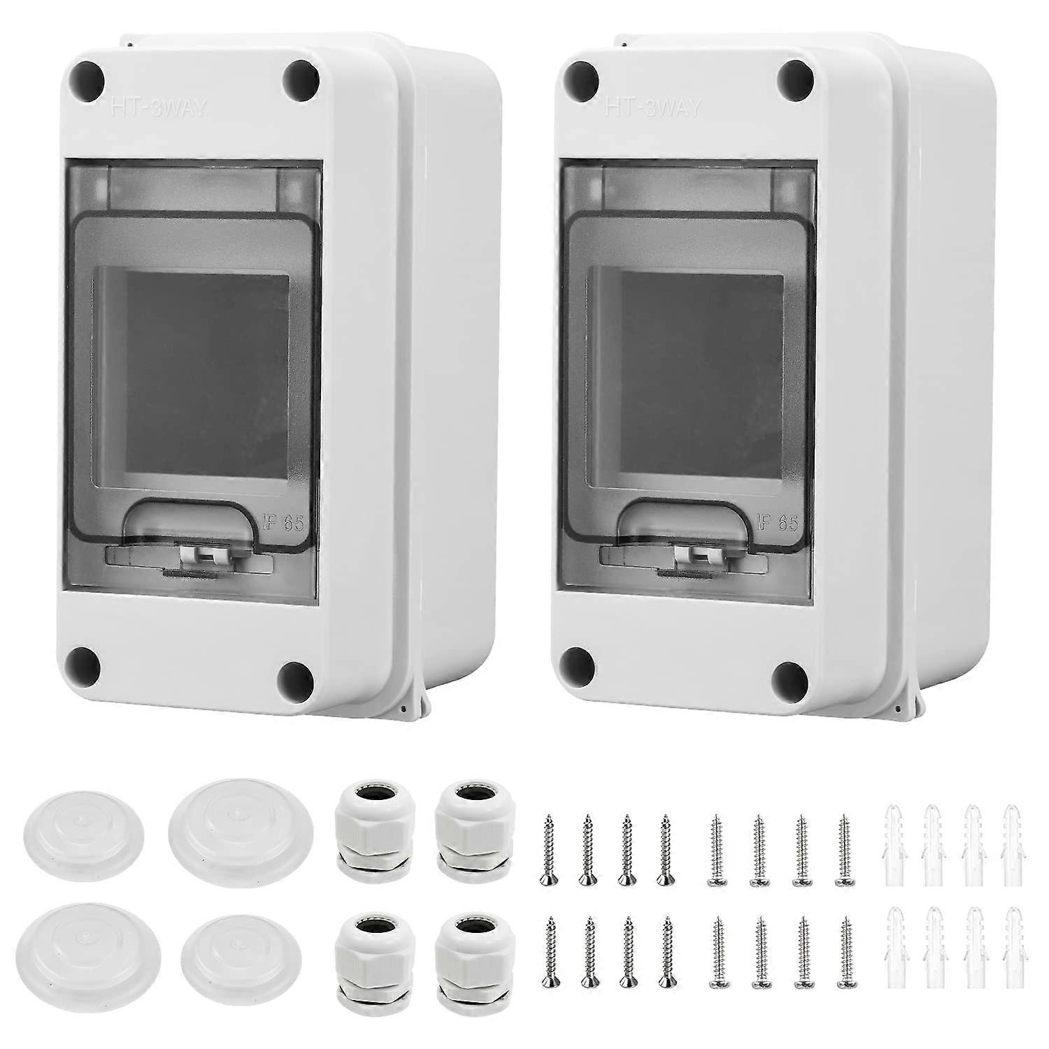2 Piece Small Waterproof Electrical Box, IP65 3 Module Electrical Box