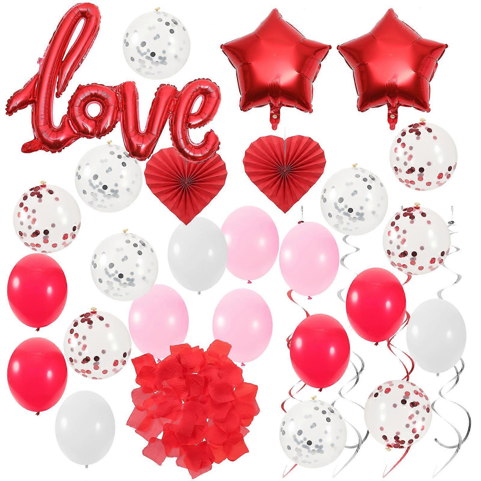 Happy Valentines Day Balloons Special Occasions Background Balloons Decoration White Color Square Shape 1 Set