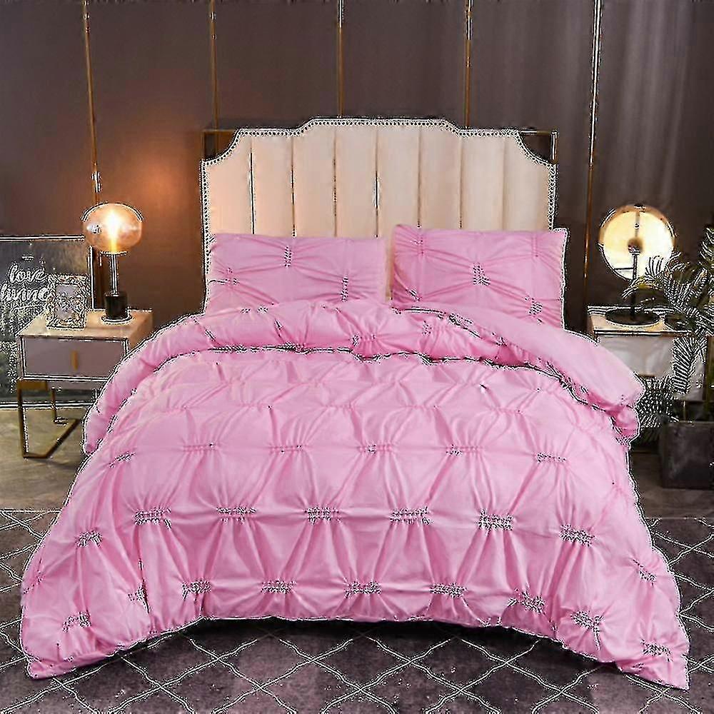 Quilt Sets 3 Pieces Bedspread Coverlet Set Comforter Breathable Ultra Soft Solid Color Edition 0624