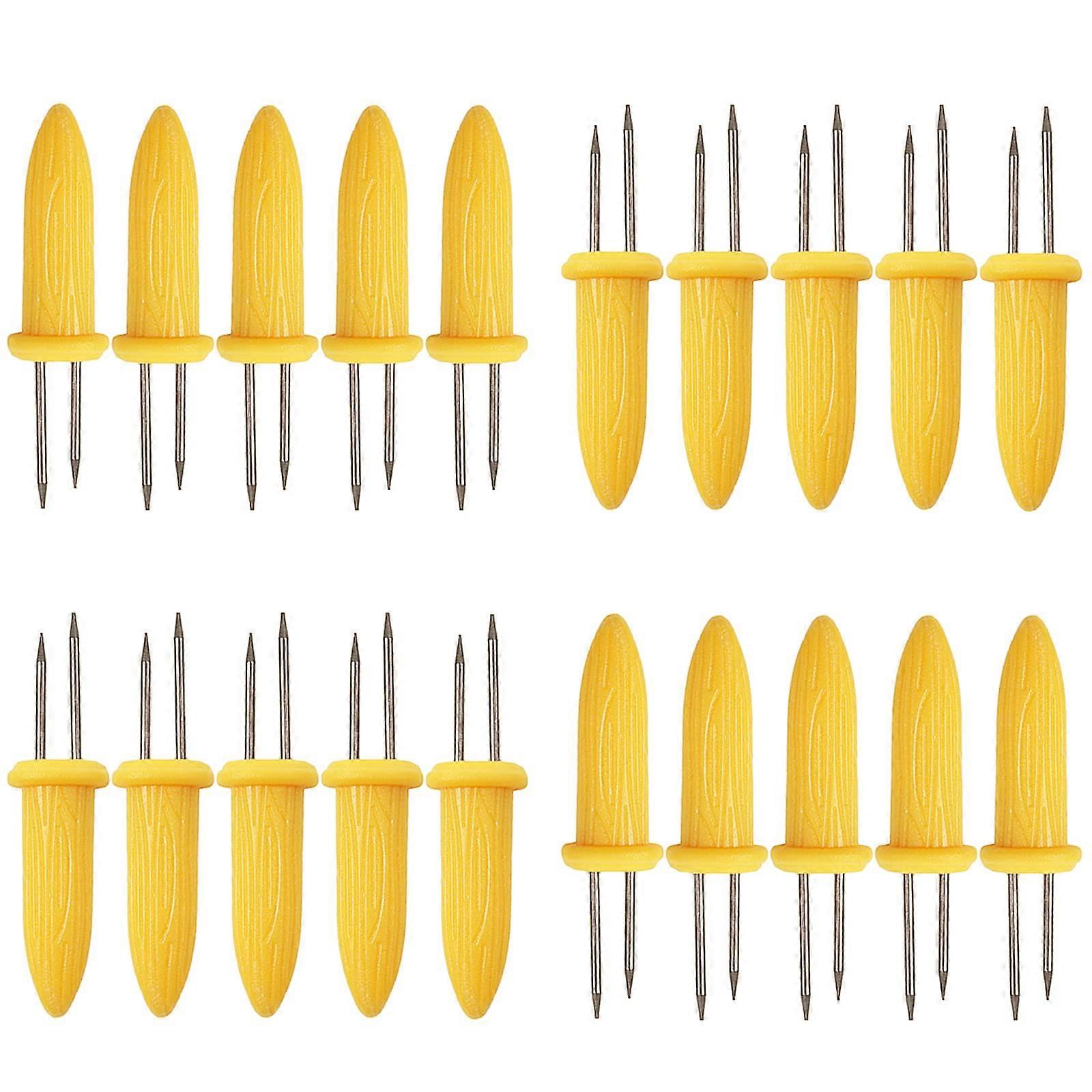20 Pieces Corn Cob Holder Set, Stainless Steel Skewers for Corn on the Cob, Durable Forks for Parties, Picnics, and Camping