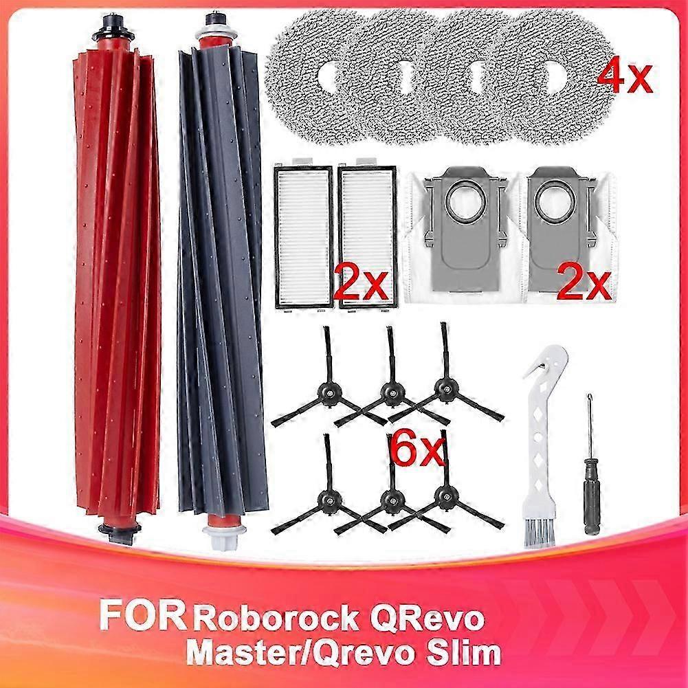 Convient pour le kit d’accessoires Roborock Qrevo avec brosse à rouleau principale et brosses latéra