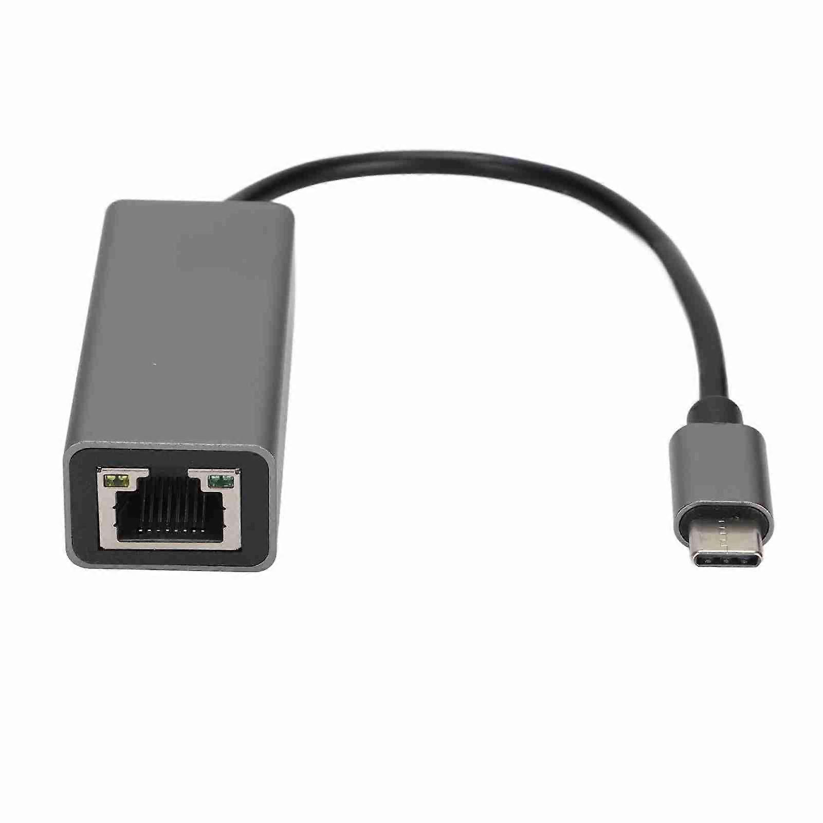 Adapter Ethernet USB-C für RJ45 Ethernet, grau, transmission stable, Adapter Type-C für MacBook Pro, Galaxy S9/S8/Note 9, 1 000 Mo