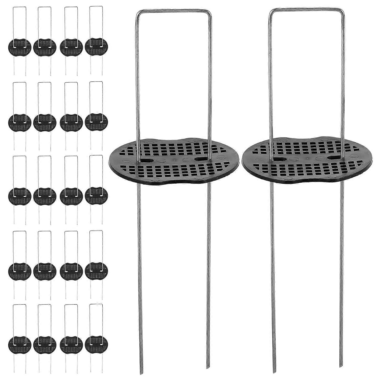 U Shaped Nails U Shaped Fixing Nail Garden Use Galvanized Steel 6.70X6.30X0.20cm 1 Set