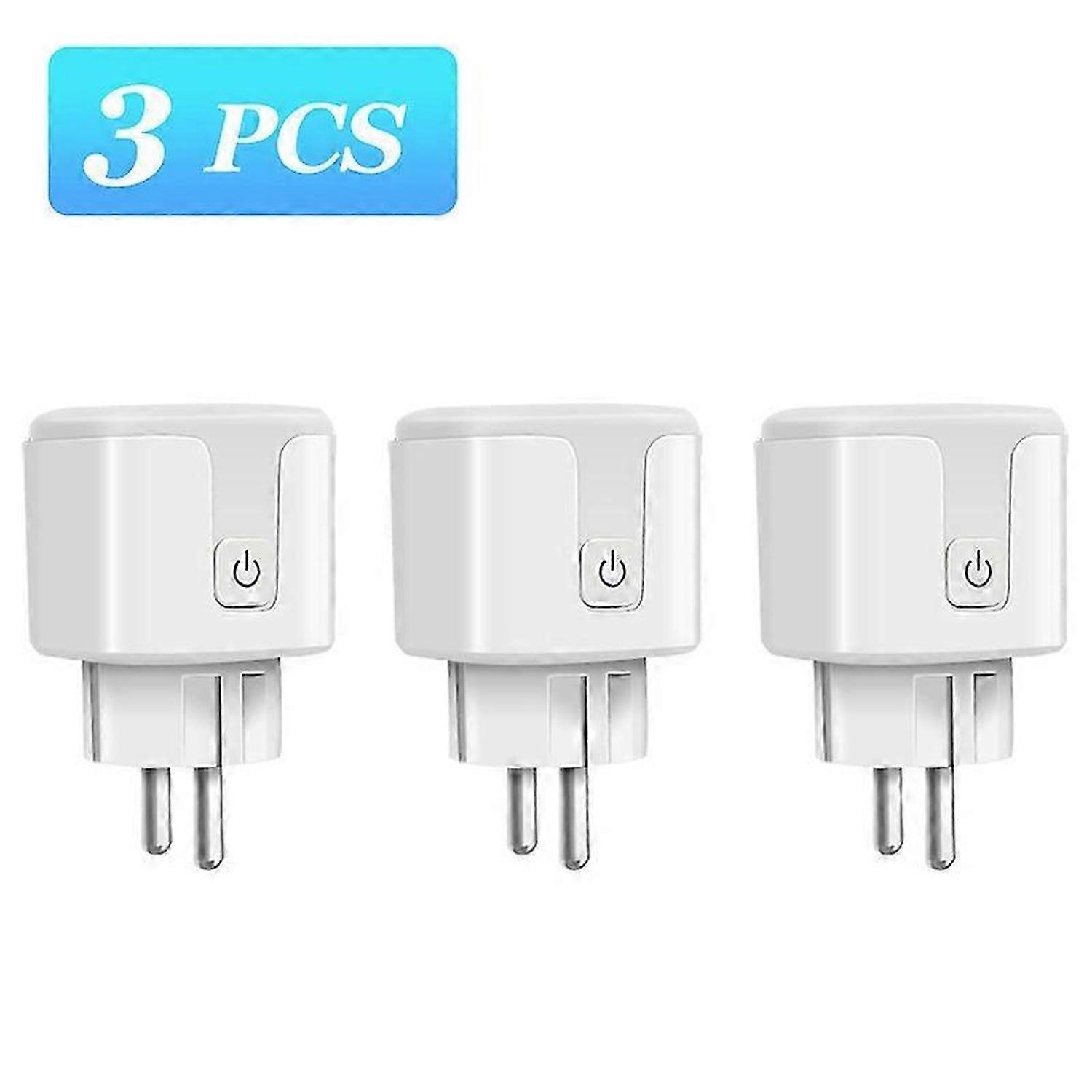 1-5X Aubess Tuya 16A WIFI Smart Plug Power Monitor Wireless Remote Timer Plug Via Smart Life Support Alexa Google Home Alice