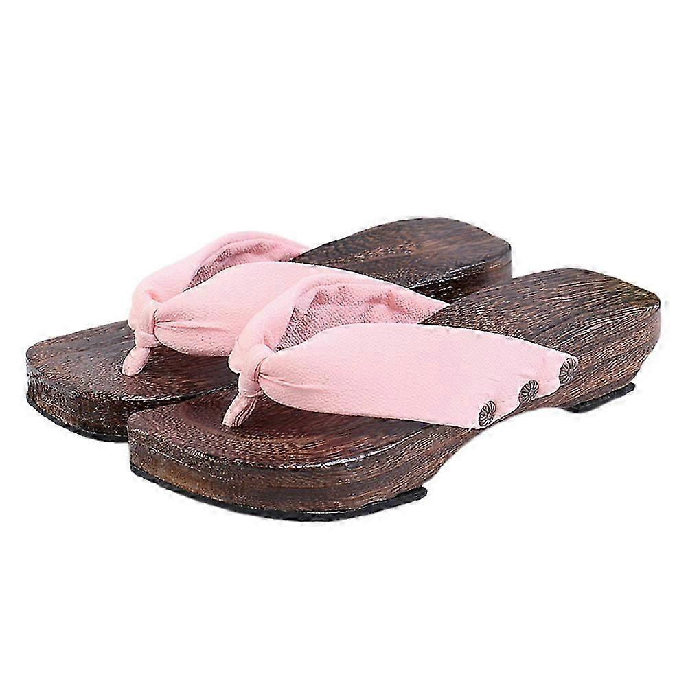 1Pair of Creative Clog Sandal Stylish Wooden Clog Slippers Japanese Style Shoes