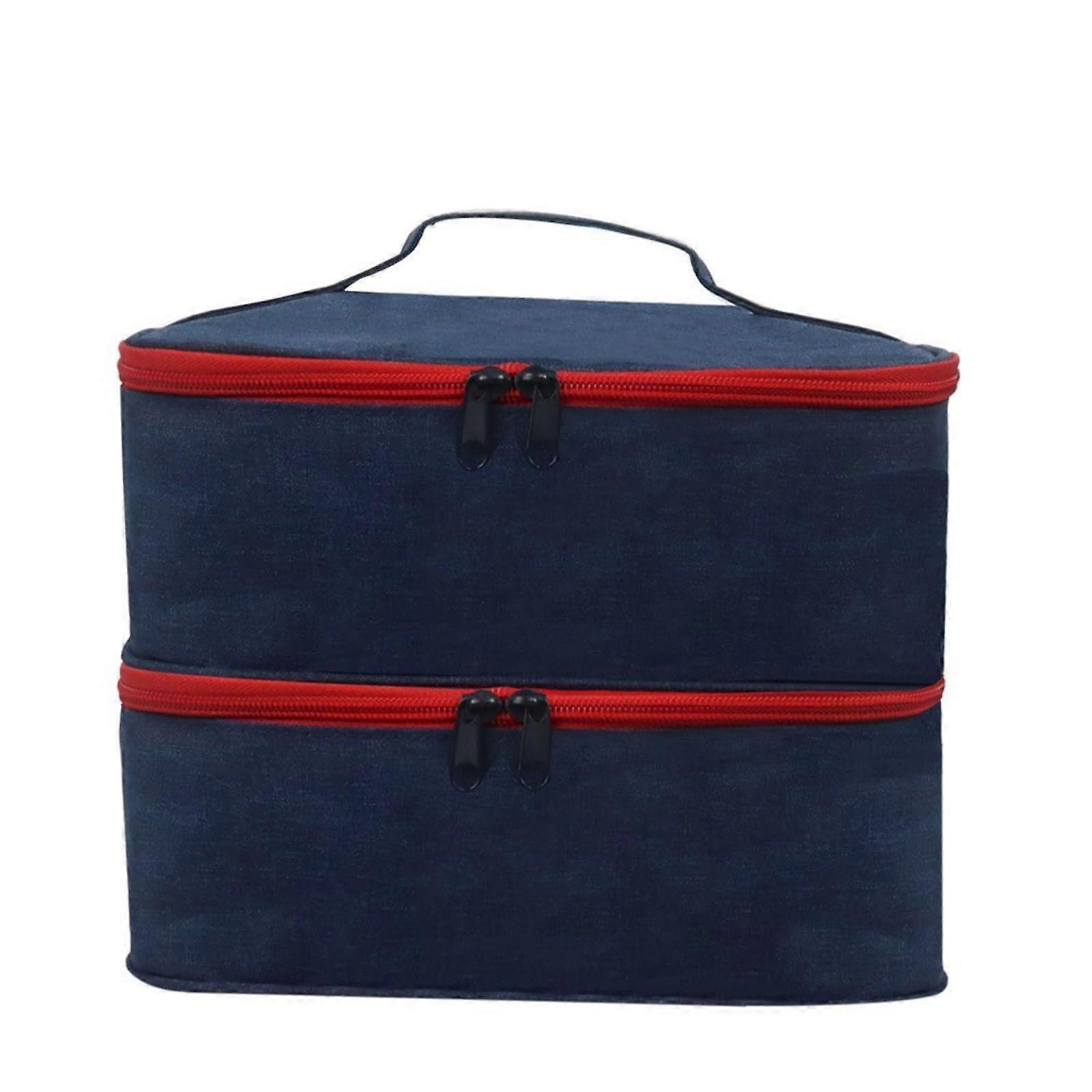 Double Layer Nail Polish Organizer Bag with Manicure Tools Storage