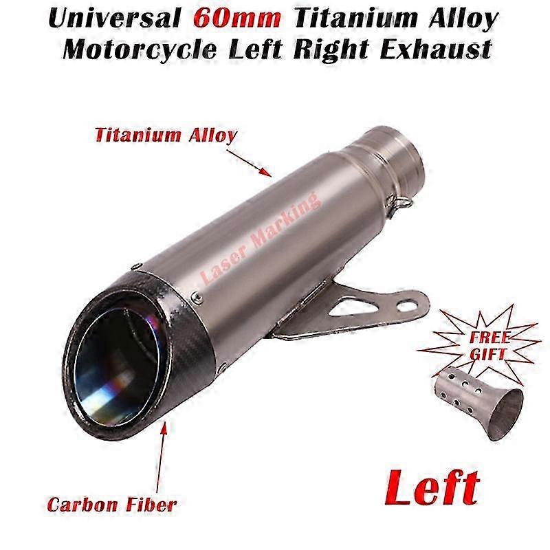 Universal 60mm Motorcycle Titanium Alloy Exhaust Left Right Escape Modified Carbon Muffler DB Killer Suitable for Certain Brands