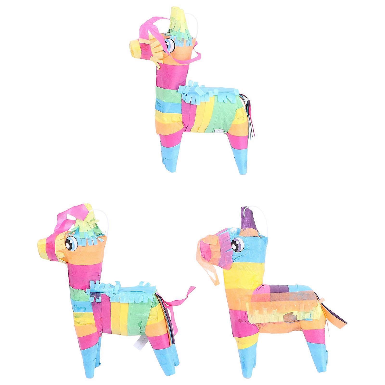 Kid Party Pi?ata with Fun Design Made of Safe Paper for Birthday Celebrations 3 Pieces