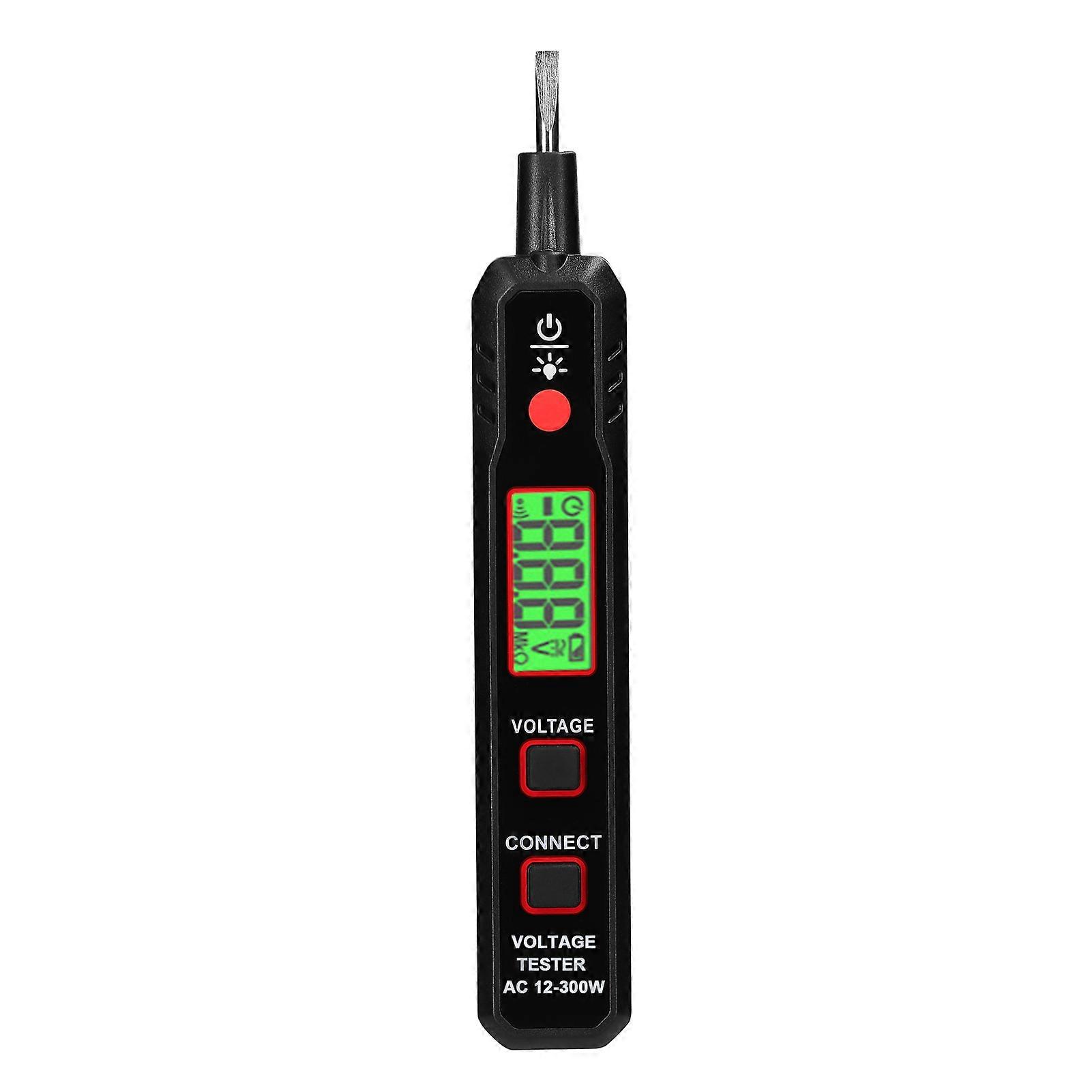 LCD Display Electric Test Pen AC12-300V Voltage Tester Live Zero Wire Detector with Flashlight Sound Light Alarm Cable Breakpoint Finder