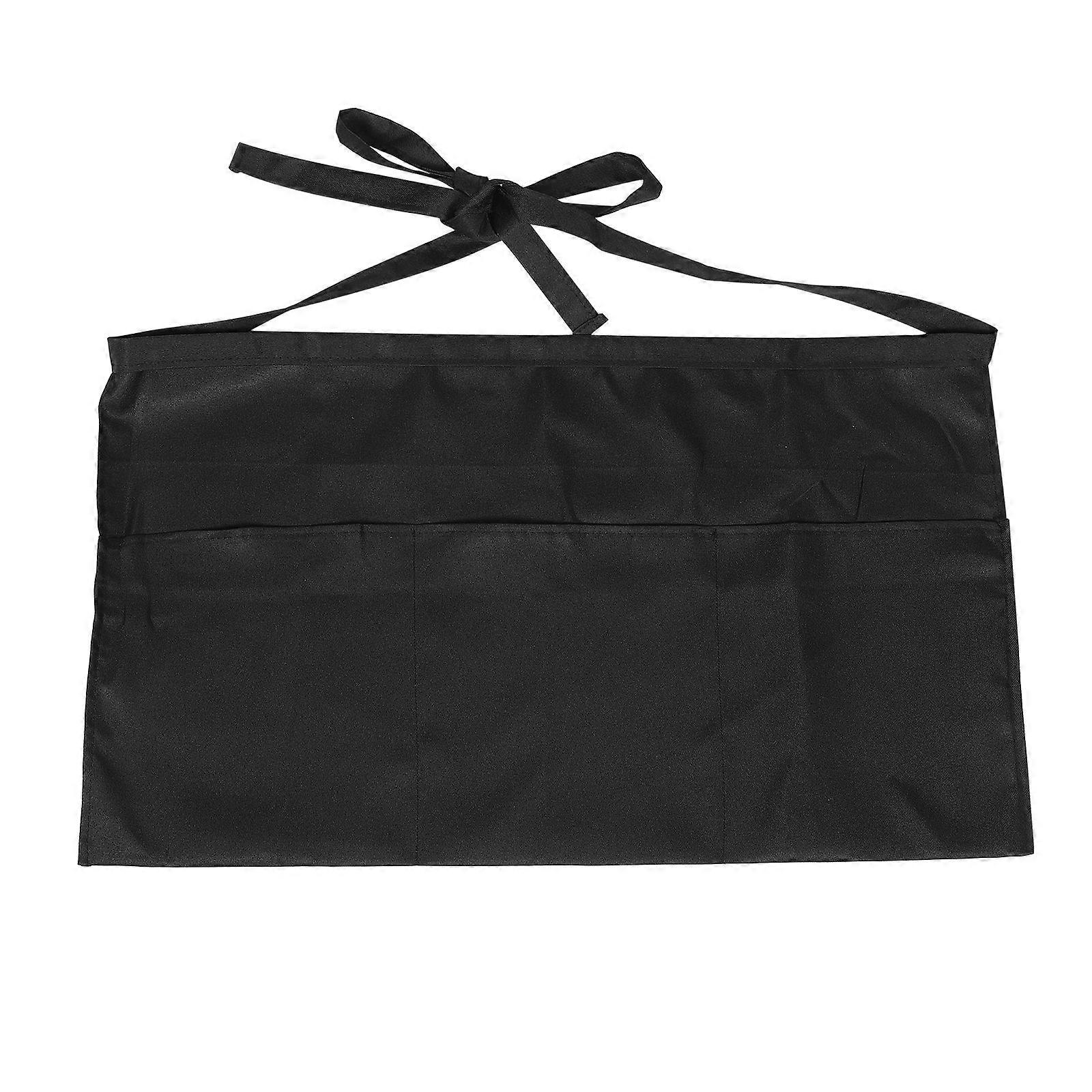 Black Waist Apron with Pockets for Waitstaff – Easy to Clean, Professional Design for Comfort and Protection